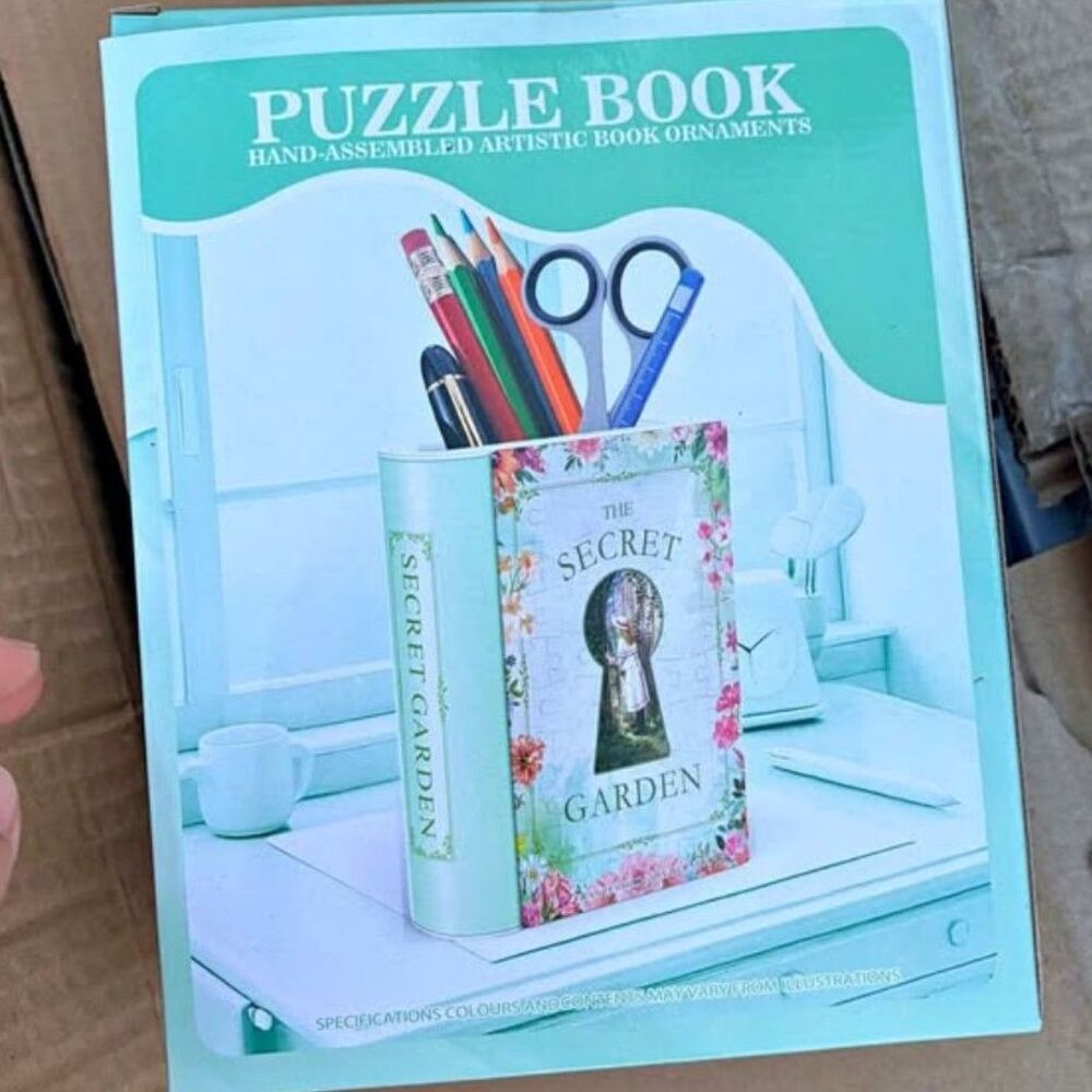 3D Puzzle Vase for Adults, Puzzle Book Vase for Flowers, 3D Puzzle Planter